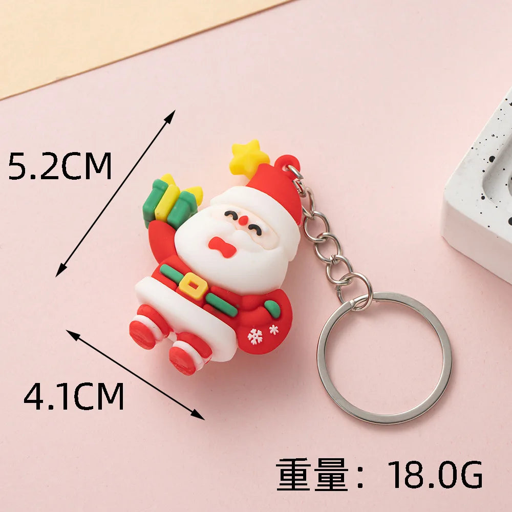 Christmas Keychain Cute Christmas Decoration Pendant Santa Claus Christmas Tree Keychain Pendant Doll Small Gift Key Chains