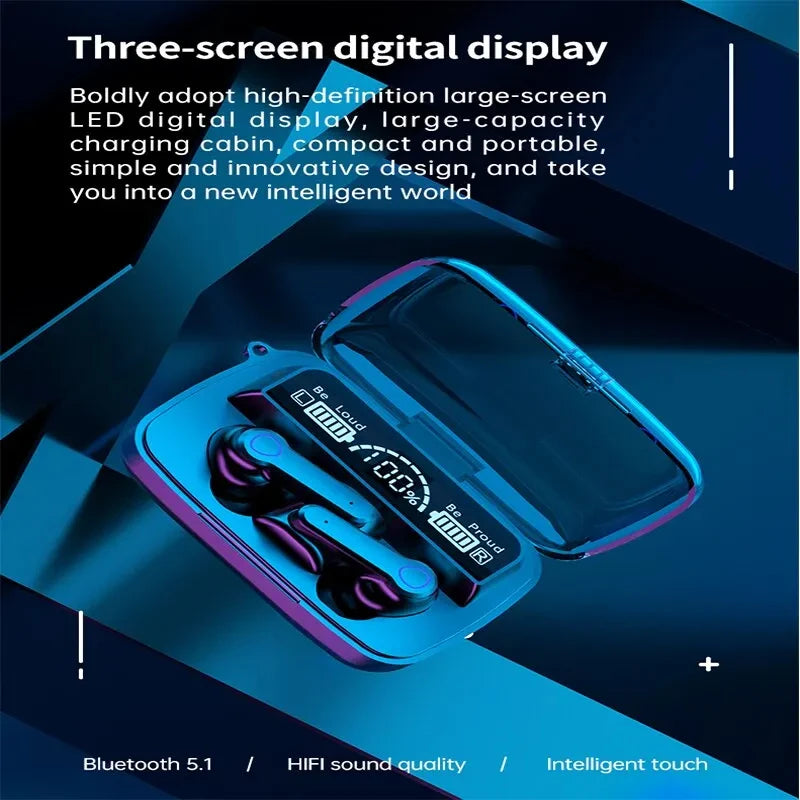 #M19 Bluetooth Headset Wireless Tws Gaming Support Noise-cancelling Touch In-ear Mini Emergency Power Bank Headset