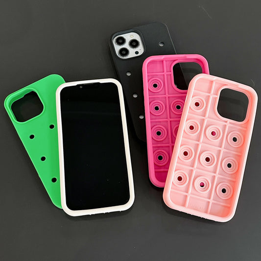 For Crocs Charms Silicone Case For iPhone 15 16 14 13 12 11 Pro Max 7 8 X XR Cover