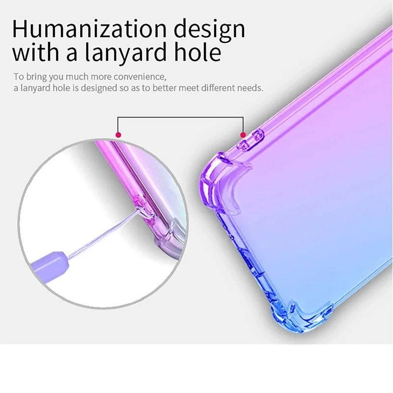 Gradient Airbag Shockproof TPU Case for Samsung Galaxy S25 Edge S24 S23 FE S23 Ultra S22 Plus S21 Protective Cover Funda Coque