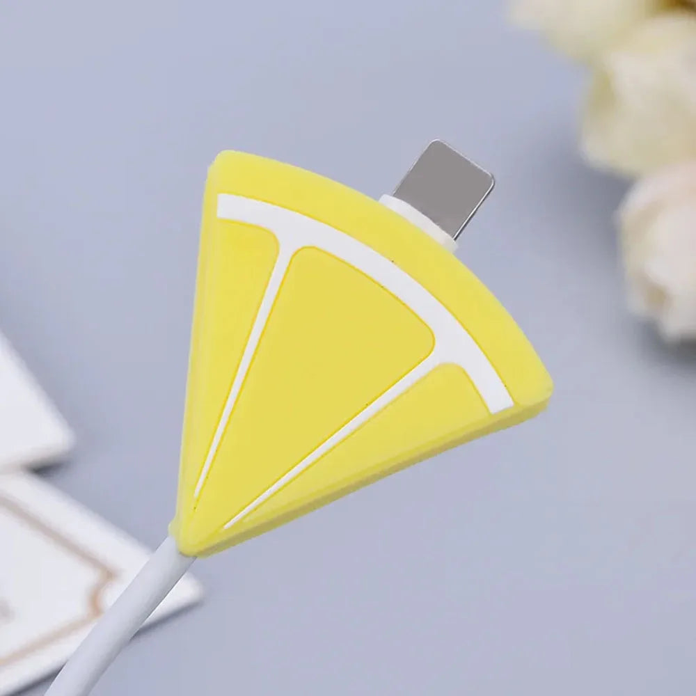 Cute Fruits Cable Protector Cartoon Charger Protector Cable Winder Organizer Data Line Cord Protective Cover For iPhone