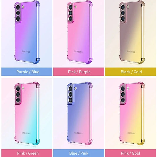 Gradient Airbag Shockproof TPU Case for Samsung Galaxy S25 Edge S24 S23 FE S23 Ultra S22 Plus S21 Protective Cover Funda Coque