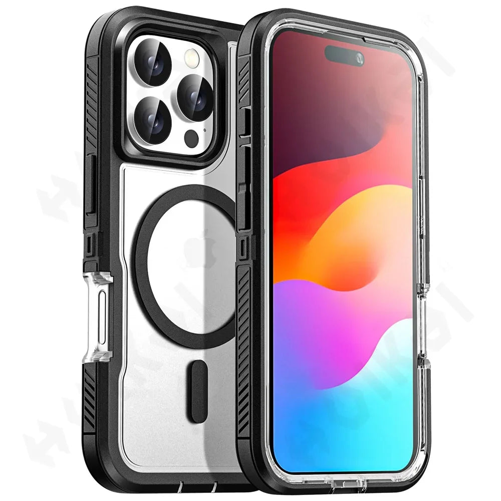 Case For iPhone 16 15 14 13 12 11 Pro XR Max Plus Heavy Duty Shockproof Anti-Scratch Rugged Protective with Kickstand Cover