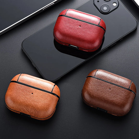 For Airpods Pro 2 4 Case Leather Business Earphone Case Headset Shell Headphone Cover For Apple AirPod 3 Pro 2nd Gen USB C Funda
