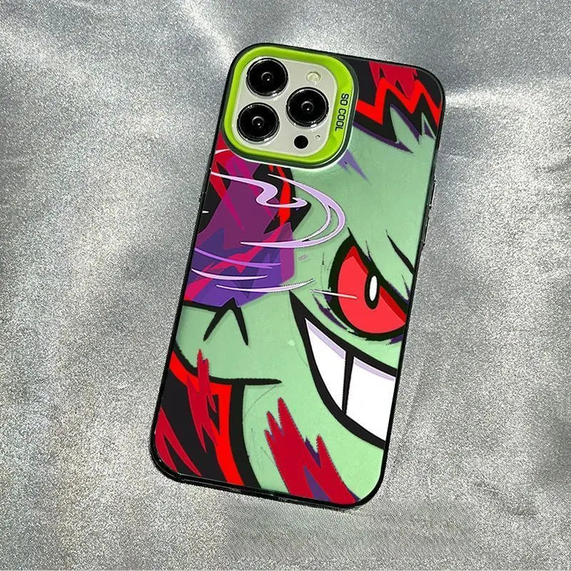 Anime Phone Case For Gengars P-Pokémons iPhone 16 15 14 13 12 11 Pro Max X XR XSMAX 8 7 Plus Candy Matte Shockproof Back Cover