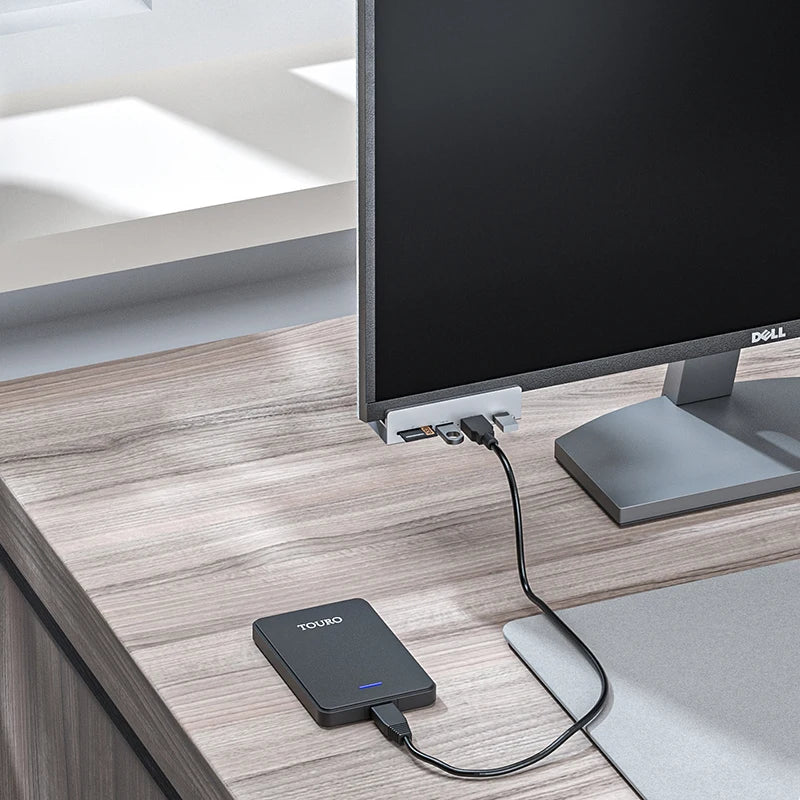 Aluminum Type C 4 Port USB 3.0 HUB Phone Holder SD TF USB Memory Card Reader DC Power Adapter Splitter Multiple Extend Dock