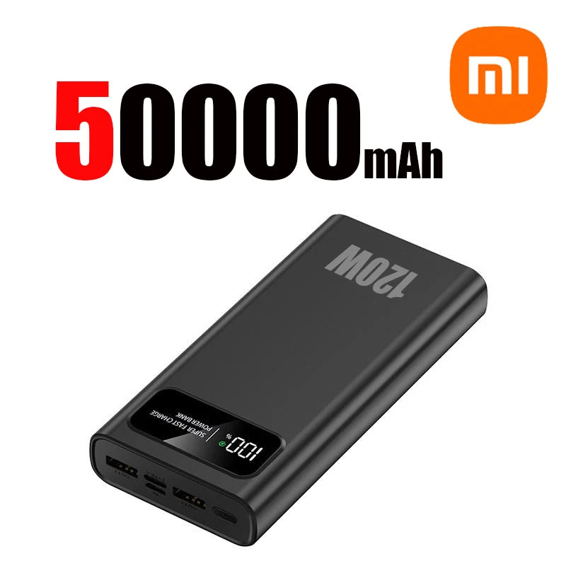 Xiaomi 120W Super Fast Charging 200000mAh High Capacity Power Bank Battery Digital Display Power Bank For Iphone Samsung Huawei