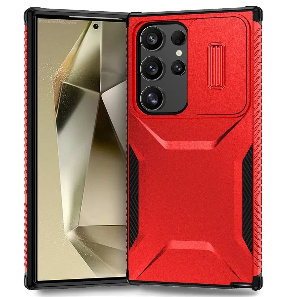 Case For Samsung Galaxy S25 S24 S23 Ultra Plus FE A55 A35 A56 A36 5G Military Grade Shockproof Protective Slide Camera Cover