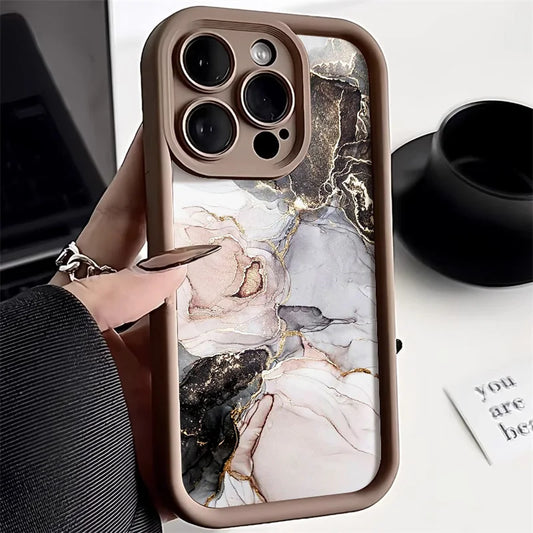 Marble Case For iPhone 16 Pro Max Case iPhone 13 15 11 12 14 Pro Max XR XS 7 8 Plus SE Shockproof Soft TPU Silicone Phone Cover