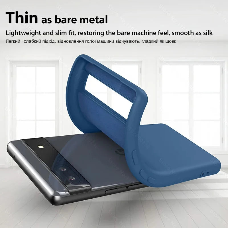 Luxury Original Liquid Silicone Phone Cases For Google Pixel 8 6 7 Pro 6A 7A Case For Google Pixel 8 7 Pro Shockproof Soft Cover