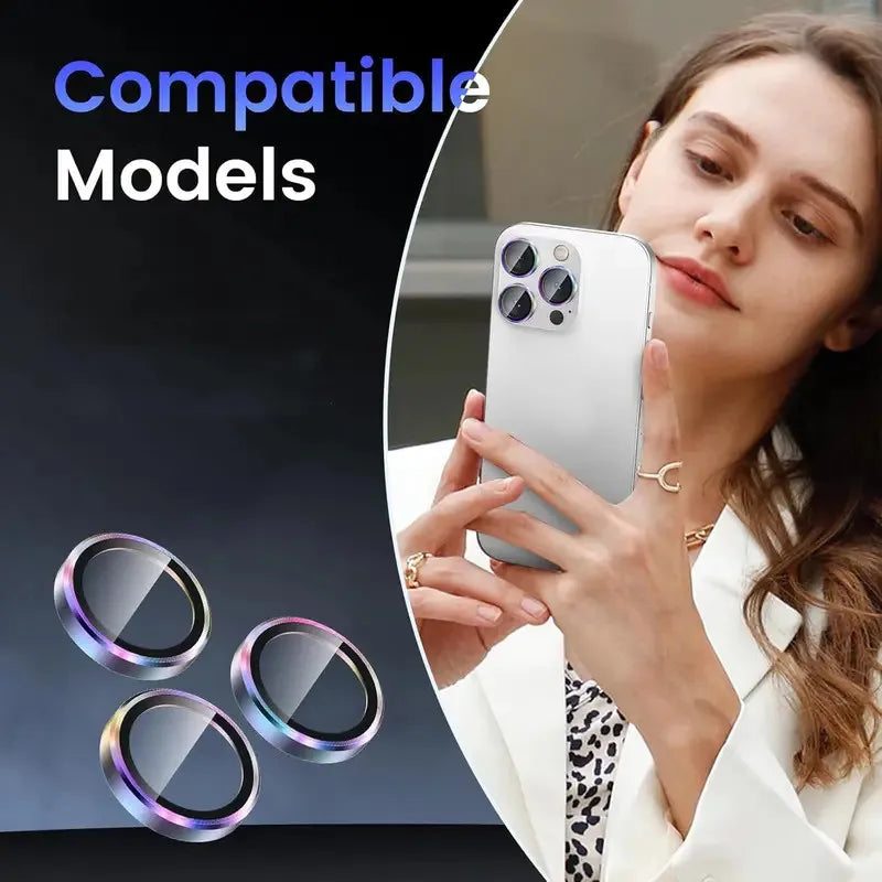 3Pcs Metal Lens Protector Glass For iPhone 16 13 12 11 14 15 Pro Max Mini Camera Lens Protection Film For iPhone 16 14 15 Plus