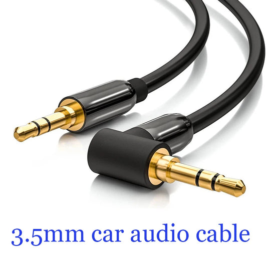 3.5mm Aux Audio Cable Right Angle Male to Male Gold-Plating Adapter Cord Speaker HiFi Cables For Car Samsung iPhone Headphones