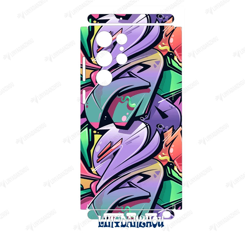 Colorful Decal Skin for Samsung Galaxy S24 S23 S25 Ultra A54 A52 A52S 5G Back Screen Protector Cover  Wrap Sticker