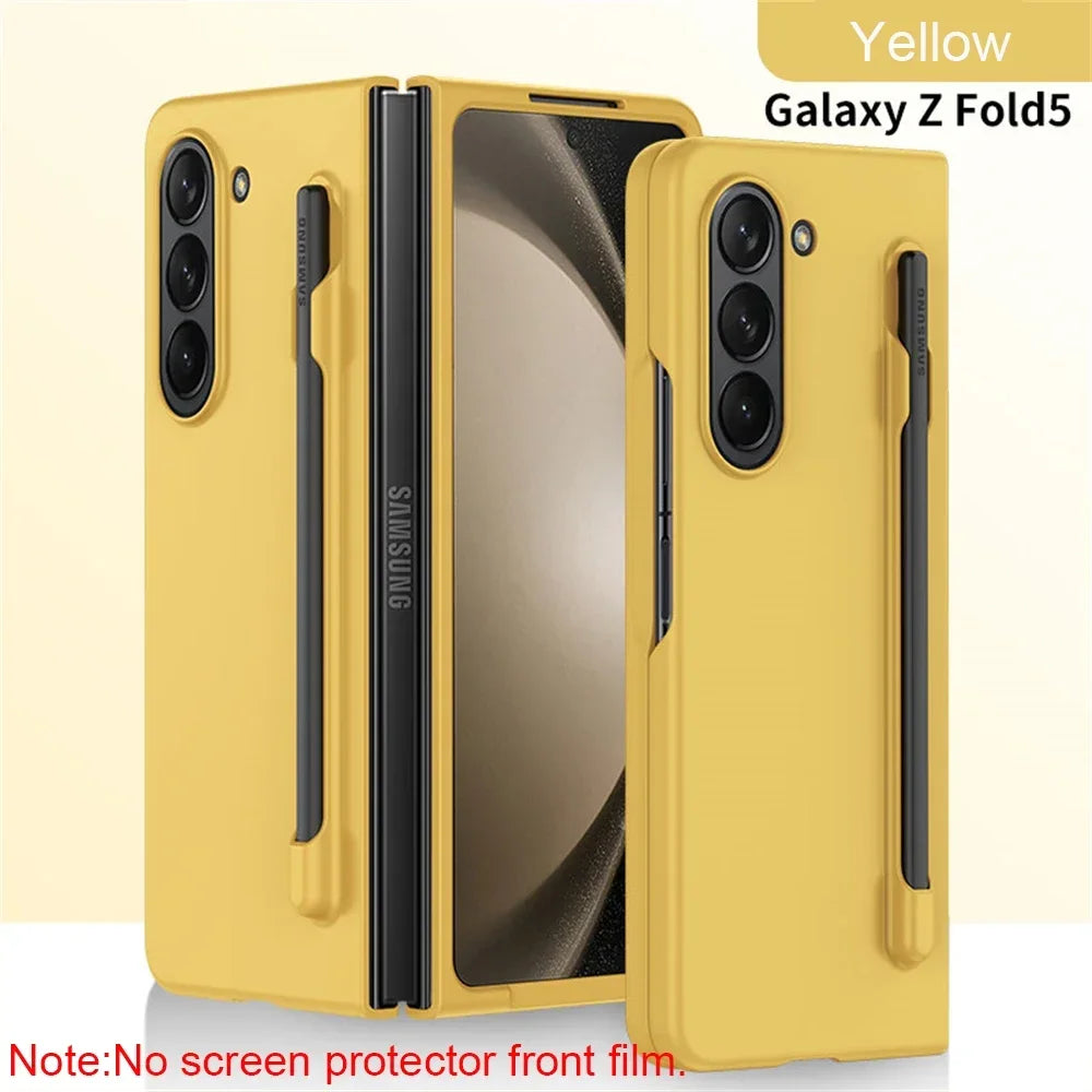 Skin Feel Slim Case for Samsung Galaxy Z Fold 6 5 4 3 with Stylus Pen Slot Holder Plastic Fold Shockproof Protection Hard Cover