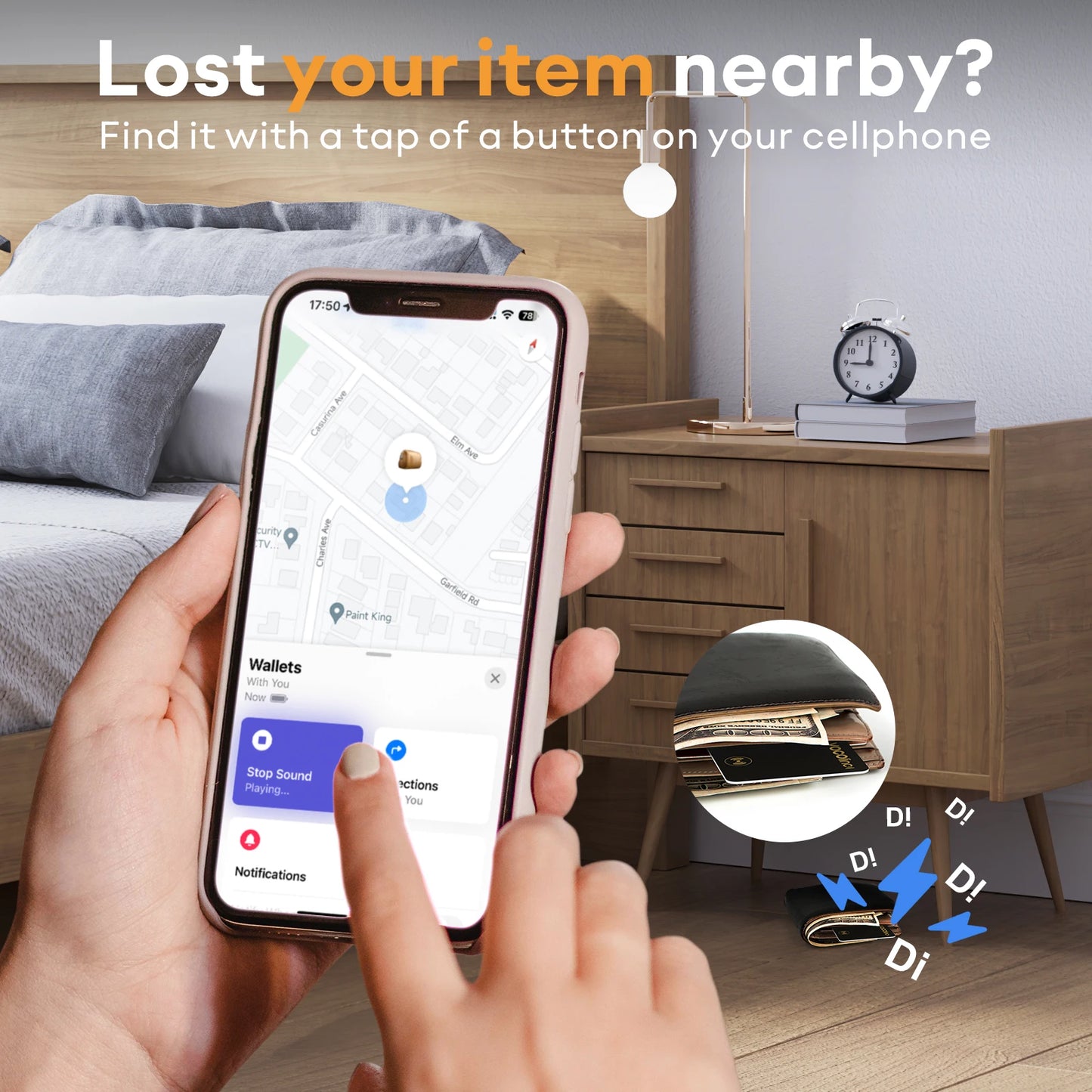 2Pcs VOCOlinc Wallet Tracker Card, GPS Locator Smart Tag, Find My (IOS Only), Key Finder Bluetooth Tracker, No Charging Required