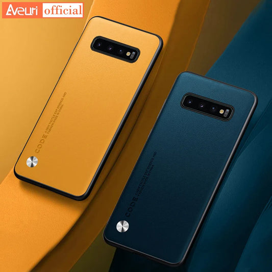 For Samsung S10 5G Phone Case Coque Luxury PU Leather Case For Samsung Galaxy S10 Plus S10Plus Matte Silicone Protection Cover