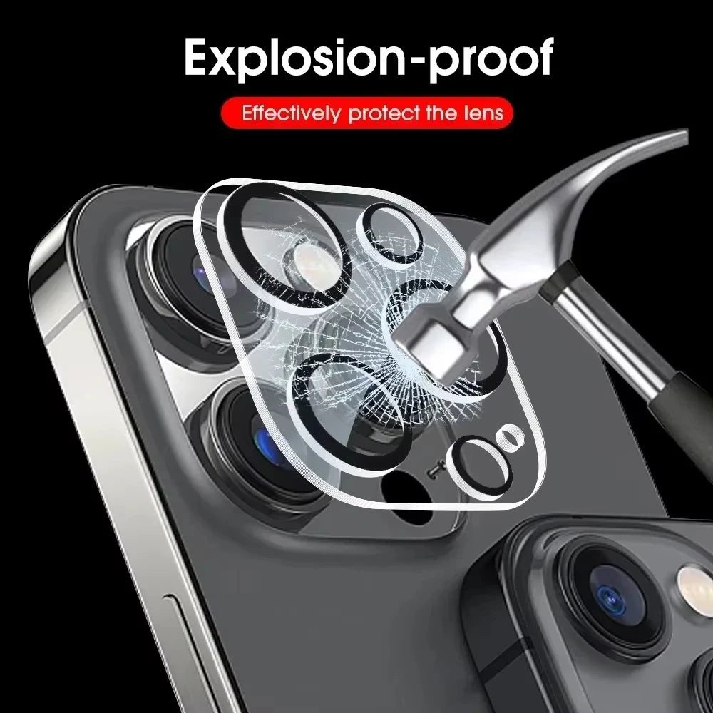 1-5Pcs Tempered Glass for iPhone 16 15 12 11 14 13 Pro Max 16 Plus Mini Camera Lens Protector Black Circle Protective Lens Film