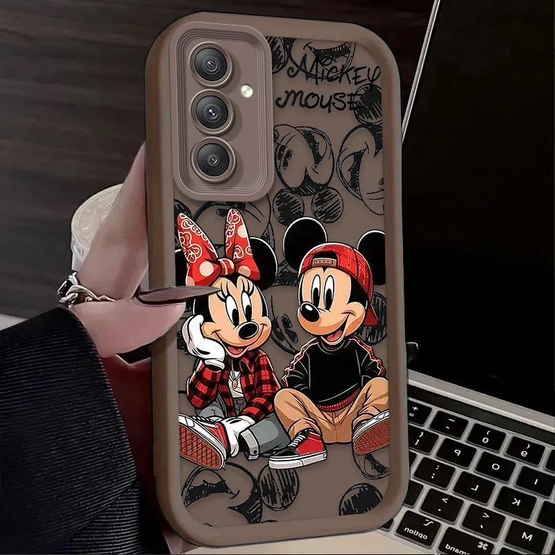 Fashion Disney Mickey Minnie Case for Samsung Galaxy S25 S24 S23 Ultra S22 S21 Plus FE 5G A54 A34 A14 A73 A53 A33 5G Soft Cover