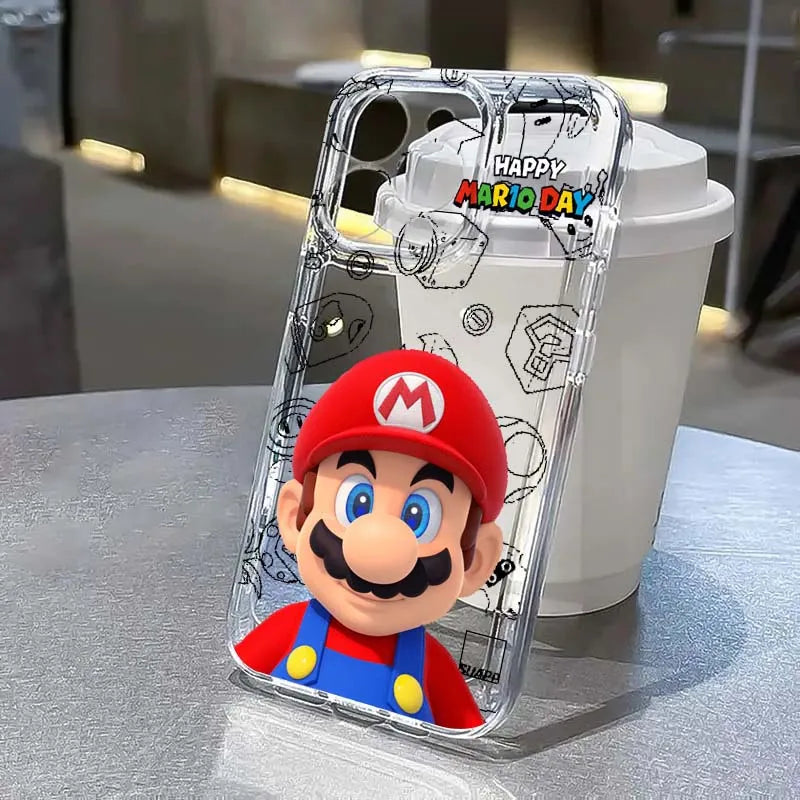 Luxury Supers M-Marios Cartoon Phone Case For Apple iPhone 17 Air 16e 16 15 14 13 12 11 Mini Pro Max Plus Transparent Soft Cover