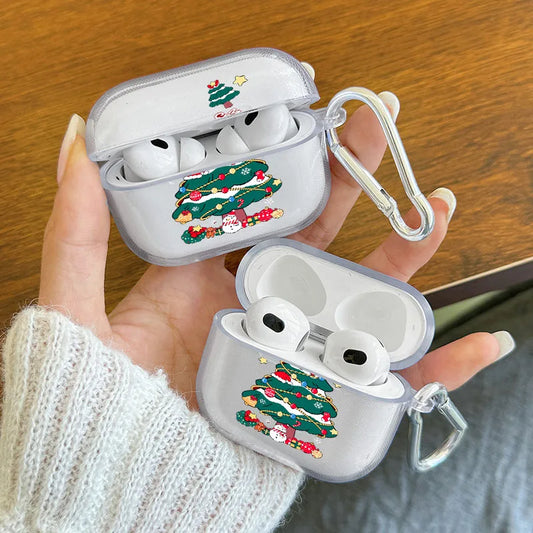 Handpainted Christmas Tree Headphone Case for Airpods 3 4 1or2 for Airpods Pro and Pro2 Earphone Cover Gift for Family Friend