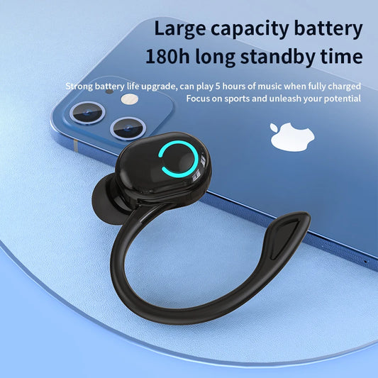 Bluetooth 5.2 Business Wireless Headphone Ear-Hook Mini HIFI Bass Noise Cancelling Earphone With Mic Earbuds Sport Game Headset