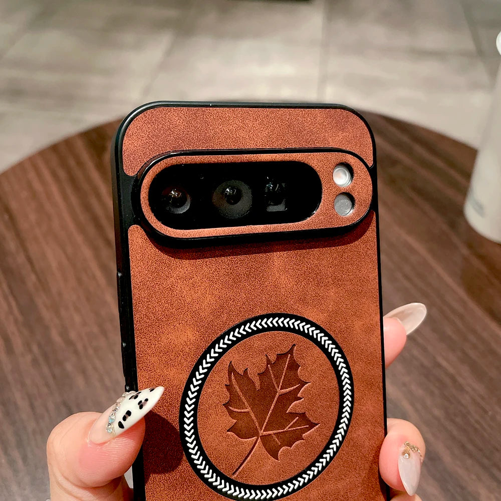 Luxury Faux Leather Case For Google Pixel 9 8 7 Pro XL A 9A 8A 7A Cover For Pixel 9 8 7 Pro XL 9A 8A 7A Magsafe Wireless Charge