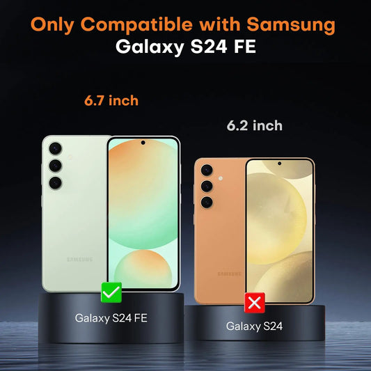Screen Protector for Galaxy S24 FE 6.7 Samsung Tempered Glass Crystal HD 9H Transparent Anti Scratch Case Friendly High Aluminum