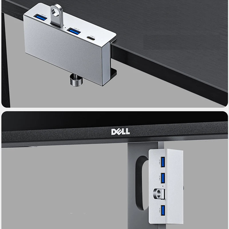 Aluminum Type C 4 Port USB 3.0 HUB Phone Holder SD TF USB Memory Card Reader DC Power Adapter Splitter Multiple Extend Dock