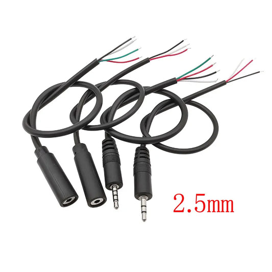 1Pcs 2.5/3.5mm Male Plug/Female Jack Mono/Stereo AUX 2/3/4Pole To Bare Wire Connector DIY Audio Headphone Repair Extension Cable