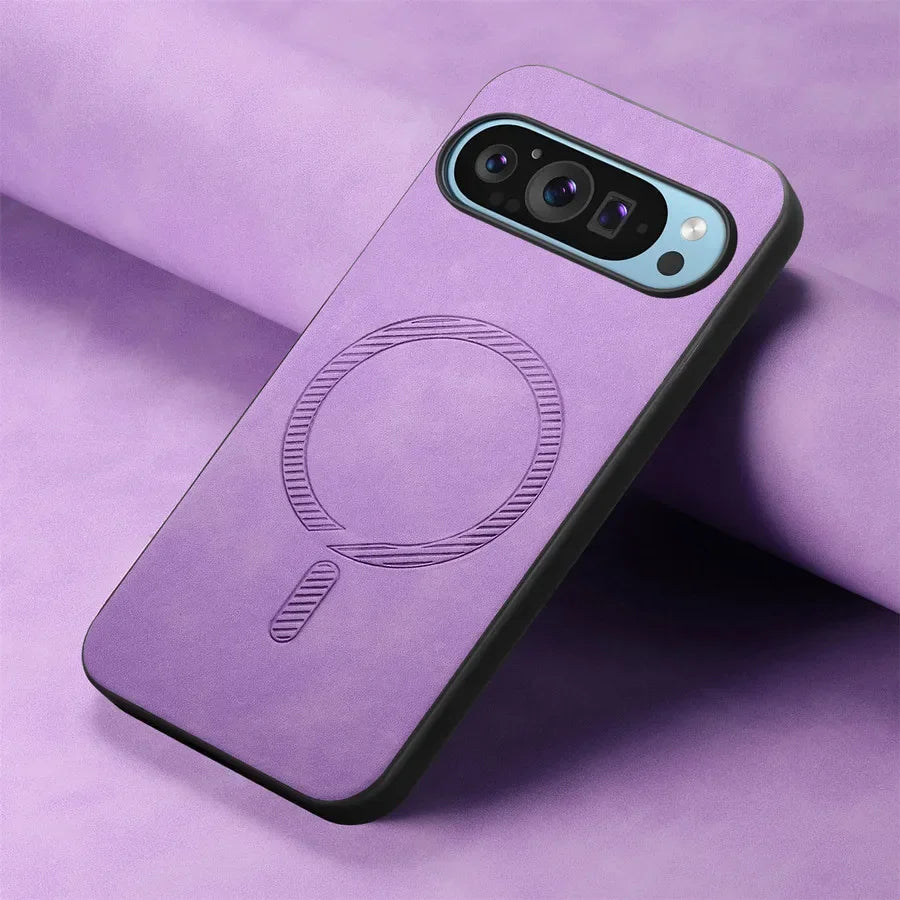For Google Pixel 9 Pro XL Case Pixel9 Pro 9A Luxury Leather for Magsafe Magnetic Wireless Charging Cover for Pixel 7 8 Pro 7A 8A