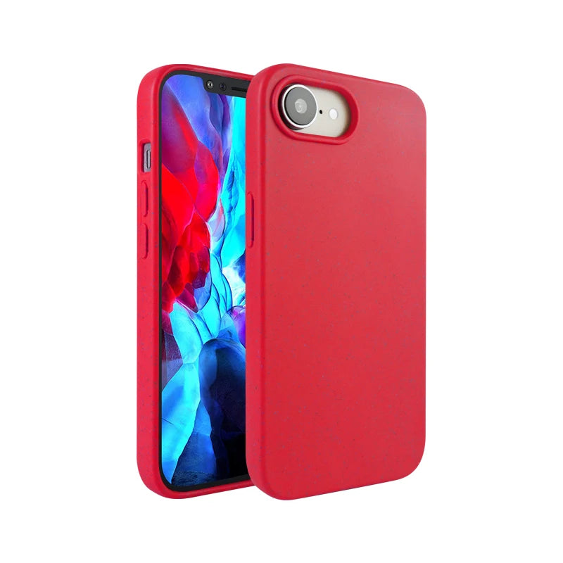 Fashion Wheat Straw Silicone Soft Case For iPhone 17 Air 16E 16 15 14 13 12 11 Pro Max Plus Eco-friendly Shockproof Matte Cover