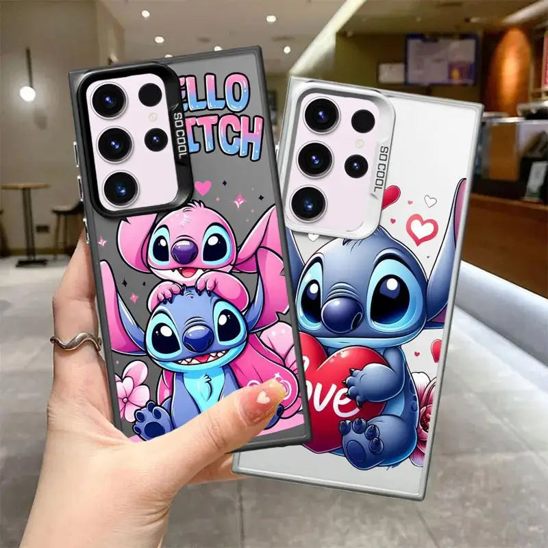 Disney Stitch Angel Art Shockproof Case For Samsung Galaxy S24 S23 S22 Ultra S20 FE S21 Plus Note 20 Silicone Shell Phone Cover