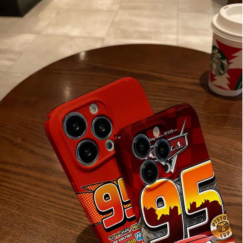 Cars Lightning McQueen 95 Phone Case for iPhone 16 15 14 13 12 11 Pro Max XS XR XSMax 6 7 8 Plus Glossy Film Hard PC Cover