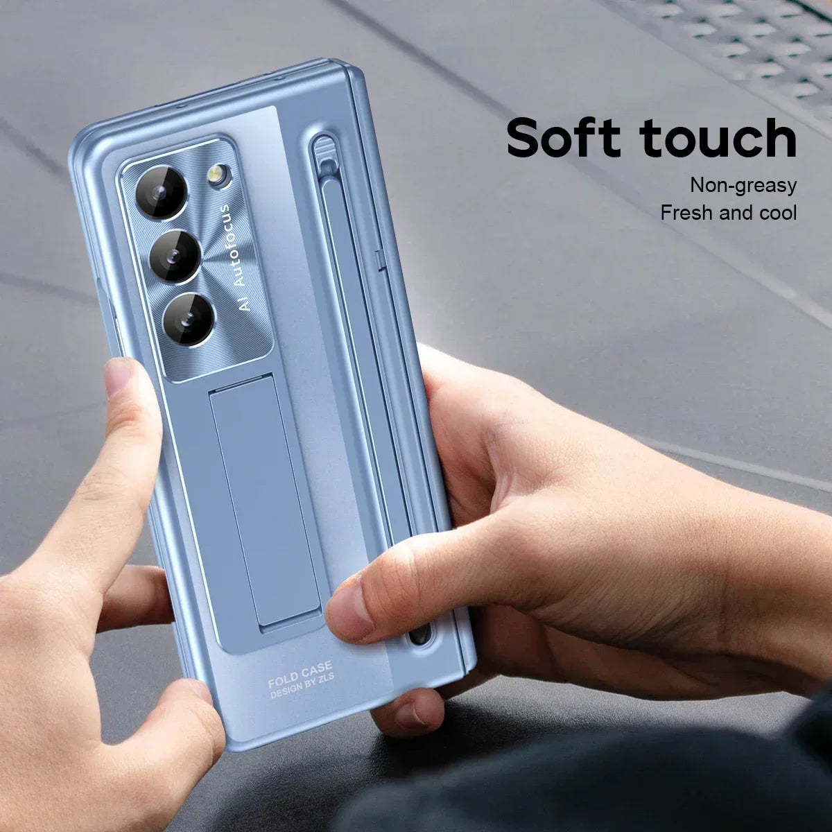 With Touch Pen Tempered Glass Film Stand Fold Phone Cover for Samsung Galaxy Z Fold 6 5 4 5G 360 Full Protection Hinge Case