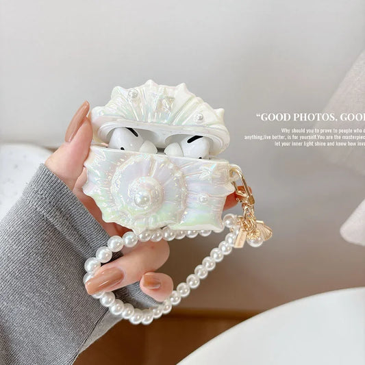 Conch Glitter Case for HUAWEI FreeBuds 4 4e 5 5i 6i Cover for HUAWEI Free Buds Pro Pro2 Pro3 Pro4 SE2 SE3 Free Clip FreeClip