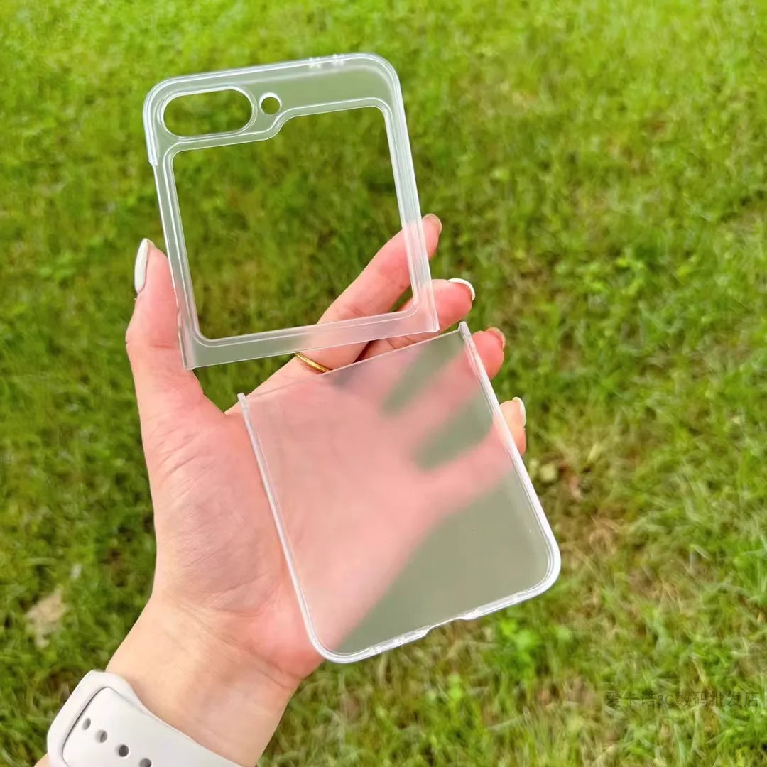 Z Flip6 7 Case Ultra Thin Slim Matte Cases for Samsung Galaxy Z Flip 6 7 5 4 3 PP Folding Shockproof Semi-Transparent Back Cover