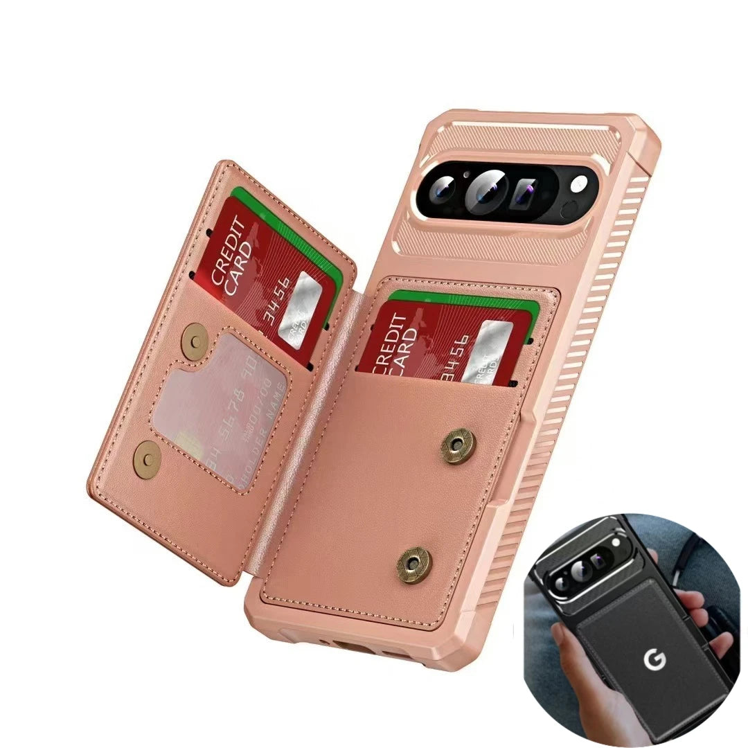 High End Leather Flip Fold Wallet Phone Case For Google Pixel 10 9 Pro XL 10A 9A 8A 7A 8 7 with Card Holder Slot Anti-Drop Cover