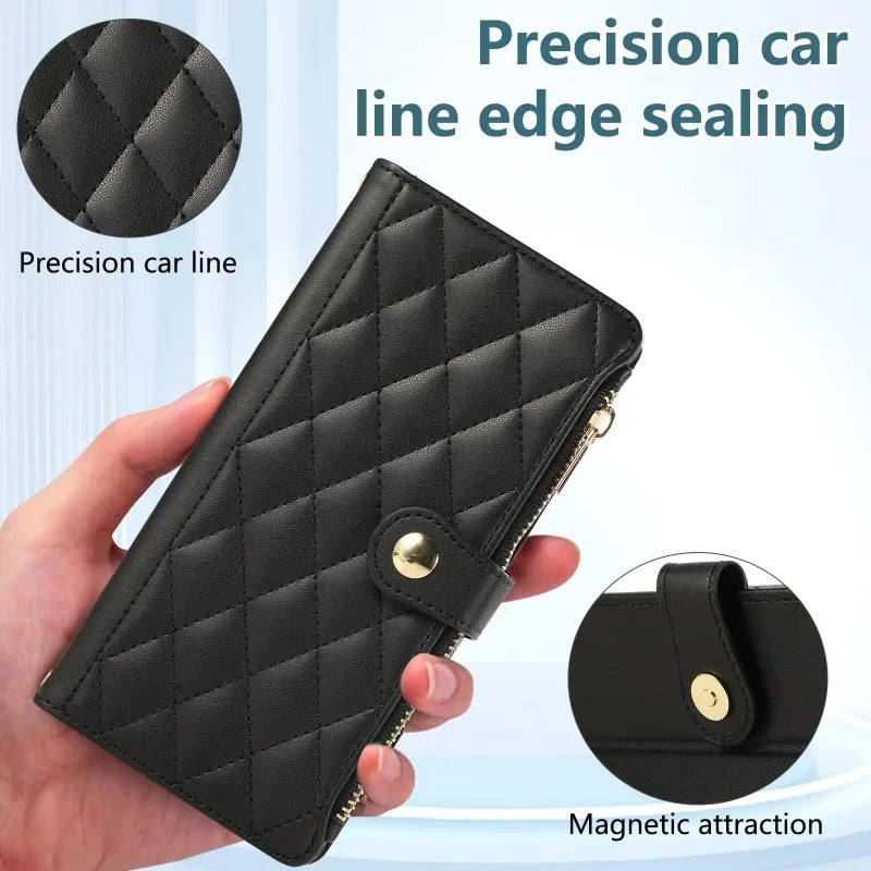 Crossbody Phone Case For Samsung Galaxy S25 S24 Ultra S23 FE S22 S21 Plus A56 A36 A26 A16 A06 A55 A15 A25 A35 A54 Wallet Cover