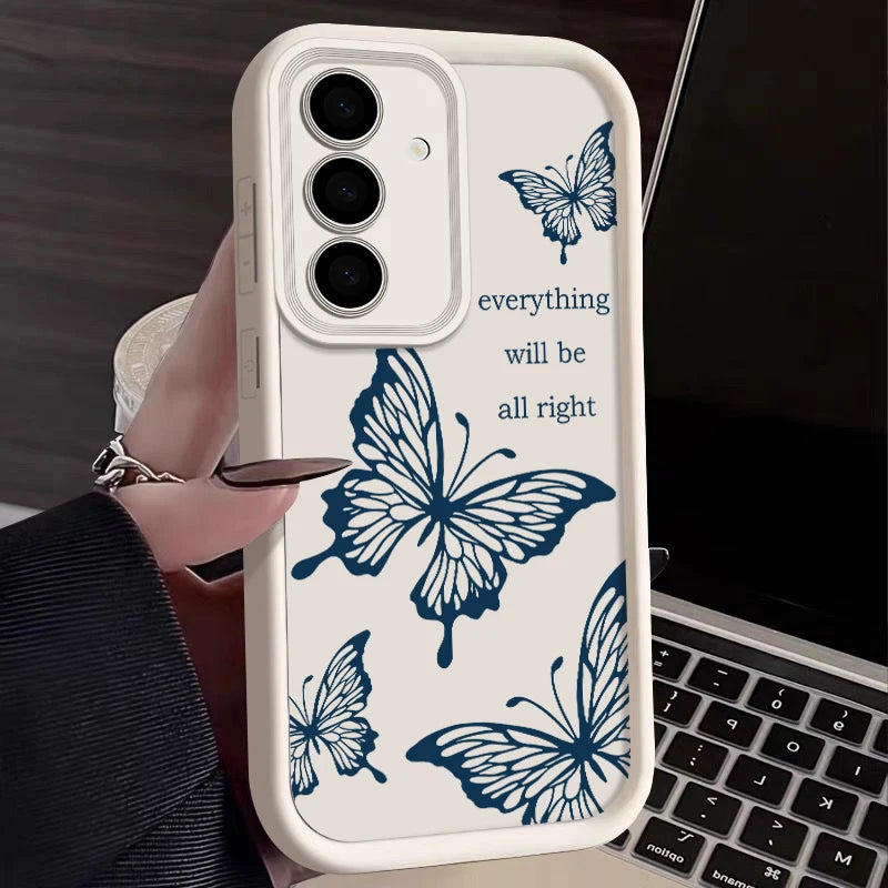 Butterfly Case For Samsung Galaxy S25 S24 S23 S22 Ultra S21 S24 FE A14 A34 A15 A35 A52 A53 A54 A16 A56 5G Shockproof Soft Cover