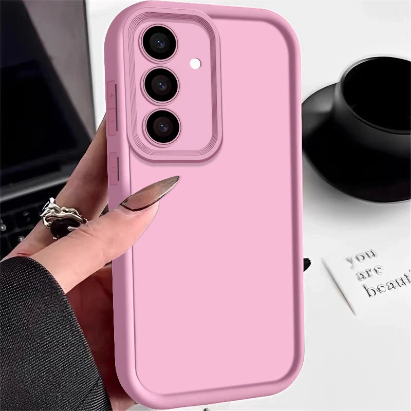 Candy Color Phone Case For Samsung S25 S24 S23 S22 Ultra Plus S21 S24 FE A55 A34 A15 A35 A52 A53 A54 A16 5G Soft Silicone Cover