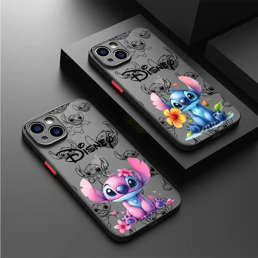Shockproof Case For Apple iPhone 11 13 15 14 16 Pro Max 12 Mini 7 8 Plus XR X XS Matte Funda Phone Cover Cute Cartoon Stitch