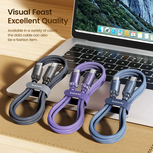 Toocki PD100W Fast Charging Cable USB C To C For iPhone 15 Type C To Type C Wire Phone Charger For Samsung Xiaomi Hoco Data Cord