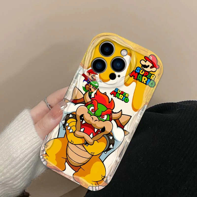 M-Marios Popular Cute Art For Apple iPhone 16 16E 15 14 13 12 11 XR XS X Pro Max Plus Wave Oil Cover Soft Funda Phone Case