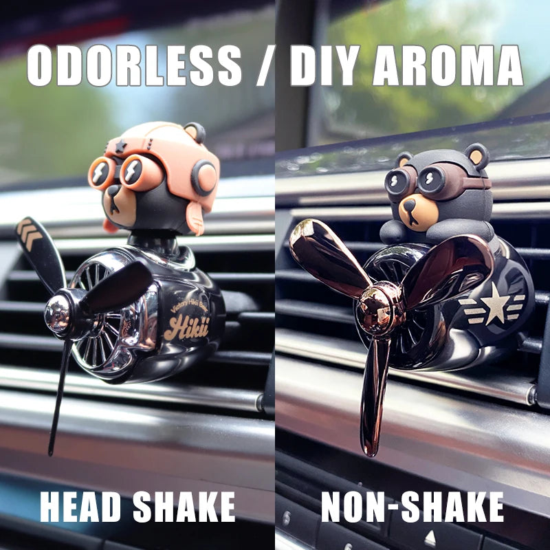 DIY aroma odorless car accessories interor decorations inside ornament plane pilot bear car air fresheners vent clip men cartoon