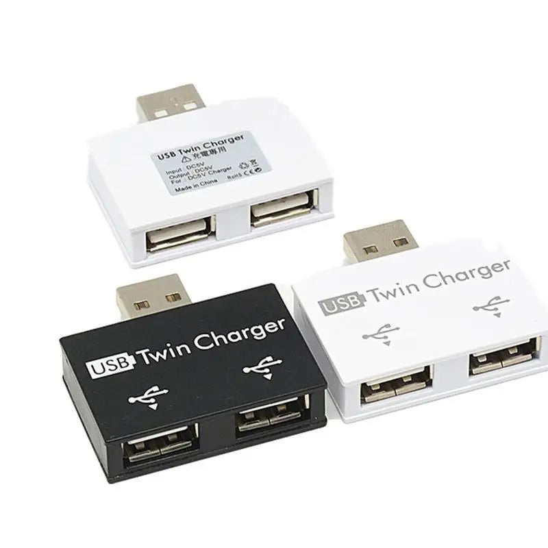 USB 1/2 Charging Data Interface Splitter Dual Port USB Current Extender OTG Head Hub Adapter