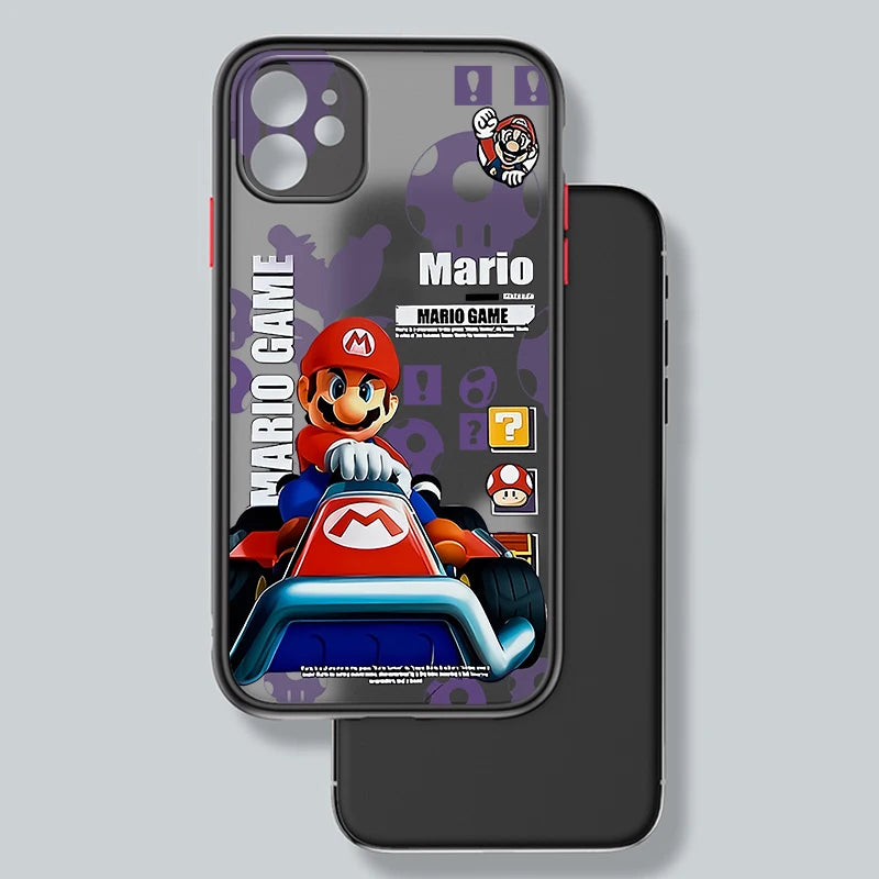 Childhood M-Marios Brave Game Frosted Translucent For Apple iPhone 16 15 14 13 12 11 XS XR X Pro Max Plus Mini Cover Phone Case