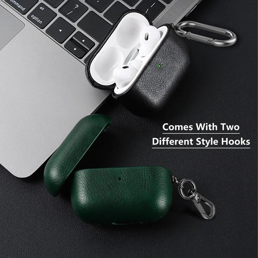 Leather Case for Airpods Pro 2nd Gen Case Comes with 2 hooks Fine Textured Leather Protective Case Fits the AirPods Pro 2 Case