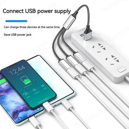 Répartiteur de Hub USB de Type C à 4 ports, Transmission rapide de données, adaptateur OTG Extensions de Hub USB multi-appareils