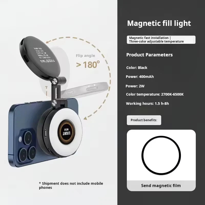 Magnetic Selfie Light LED Fill Light Compatible For Magsafe,ravel, Desktop, Selfies, Video, Makeup/Photography/TikTok/Zoom Calls