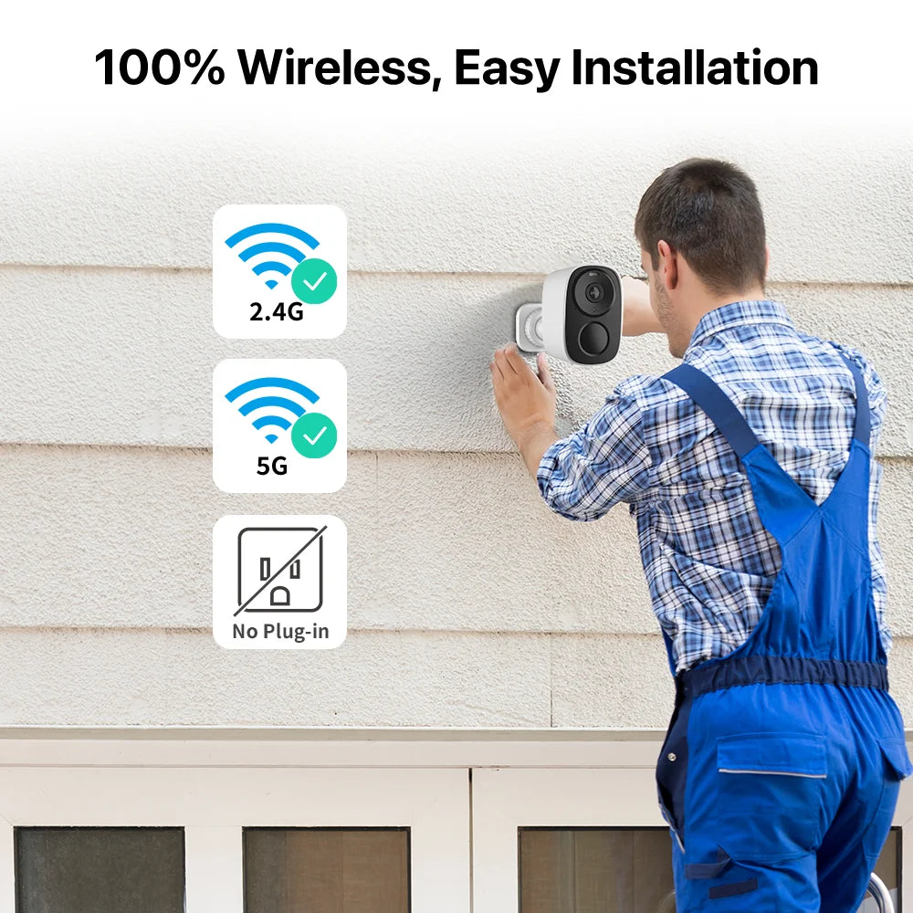 Vstarcam 2K Solar Security Cameras Wireless Outdoor Battery Powered Security Camera PIR Motion Alarm Cloud Storage Two Way Audio